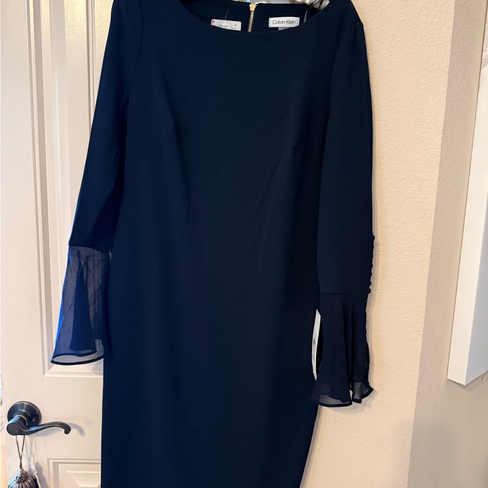 Calvin Klein Navy Long Sleeve Dress